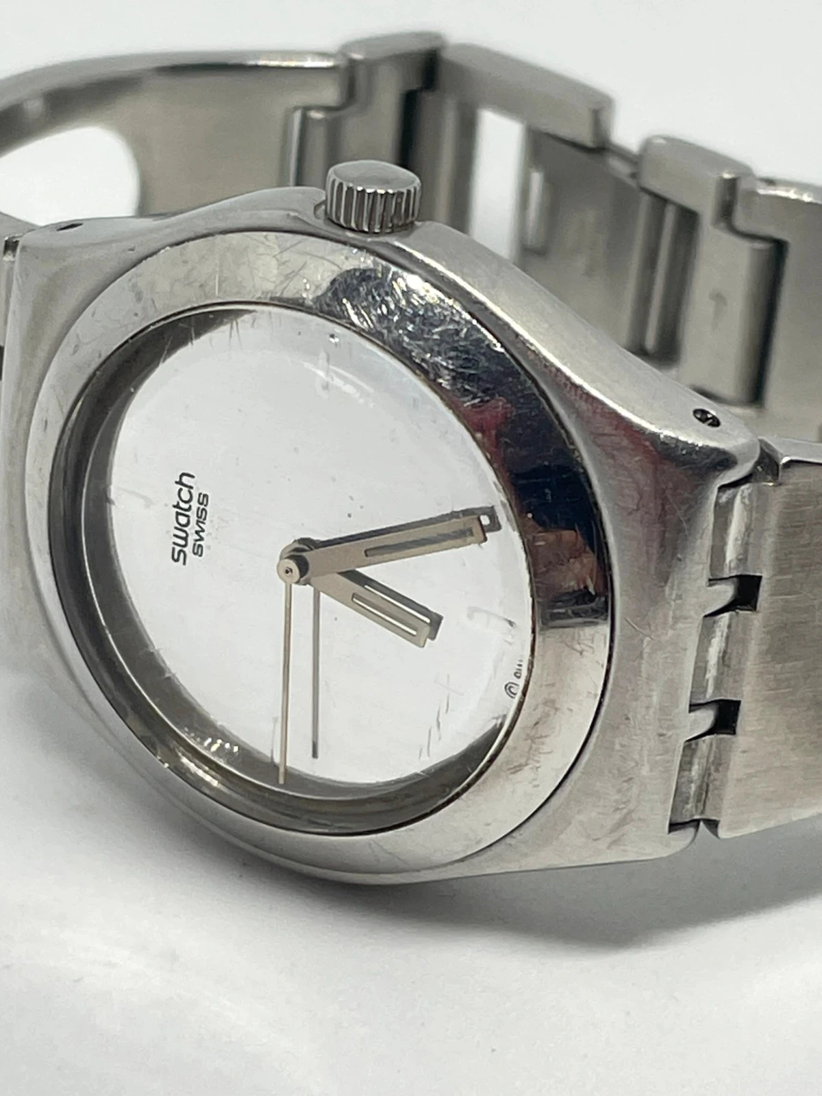 Swatch Irony V8 roestvrij staal met minimalistische zilveren wijzerplaat – vintage jaren 90 – photo 11
